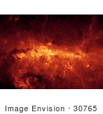 #30765 Stock Photo Of The Center Of The Milky Way Glowing Red With Dust