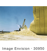#30950 Stock Photo Of A Dragline Excavator Moving Sulphur From A Vat At The Freeport Sulphur Company In Hoskins Mound Texas