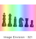 #321 Photograph Of Chess Pieces With A Rainbow Gradient