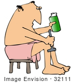 #32111 Clip Art Graphic Of A Gay Caucasian Man Shaving His Legs With A Razor And Cream While Preparing For A Hot Date