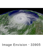 #33905 Stock Photo Of Hurricane Ike Baring Down Over The Gulf Coast On September 12th 2009