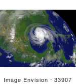 #33907 Stock Photo Of Hurricane Ike Located Southeast Of Galveston Texas Moving Toward The West-Northwest At About 13 Mph With Maximum Sustained Winds Near 105 Mph September 12th 2008