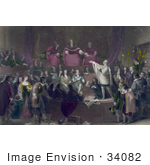#34082 Stock Illustration Of A Scene Of The Trial Of Colonel Algernon Sidney In 1683