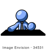 #34531 Clip Art Graphic Of A Guy Character Wearing A Tie And Announcing News Events