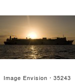 #35243 Stock Photo Of The Naval Hospital Ship Usns Mercy (T-Ah 19) Anchored At Sunset Off The Coast Of Dili Timor Leste