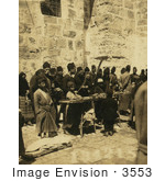 #3553 Pilgrims Buying Food 1913