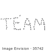 #35742 Clip Art Graphic Of Black Sugar Ants Forming The Word Team Symbolizing Teamwork