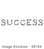 #35744 Clip Art Graphic Of Black Ants Forming The Letters In The Word Success