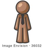 #36032 Clip Art Graphic Of A Brown Guy Character Businessman