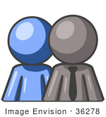 #36278 Clip Art Graphic Of A Grey Guy Character With An Employee