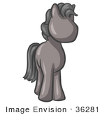 #36281 Clip Art Graphic Of A Grey Pony