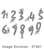 #37461 Clip Art Graphic Of A White Guy Character With Numbers