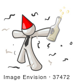#37472 Clip Art Graphic Of A White Guy Character Partying
