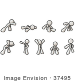 #37495 Clip Art Graphic Of A White Guy Character In Different Poses