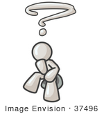 #37496 Clip Art Graphic Of A White Guy Character Wondering