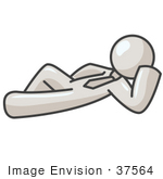#37564 Clip Art Graphic Of A White Guy Character Resting