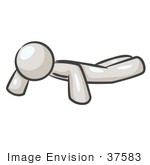#37583 Clip Art Graphic Of A White Guy Character Doing Push Ups