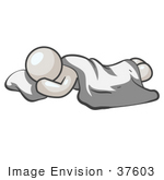 #37603 Clip Art Graphic Of A White Guy Character Sleeping