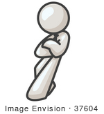 #37604 Clip Art Graphic Of A White Guy Character Leaning