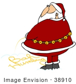 #38910 Clip Art Graphic Of Santa Claus Pissing In The Snow Writing Bah Humbug