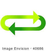 #40686 Clip Art Graphic Of Light And Dark Green Arrows Circling In An Oval In A Clockwise Motion