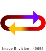 #40694 Clip Art Graphic Of Gradient Purple Red And Yellow Arrows Circling In An Oval In A Clockwise Motion