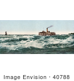 #40788 Stock Photo Of A Steamship Transporting Passengers Across The Lachine Rapids On The Saint Lawrence River Near Montreal Canada