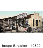 #40899 Stock Photo Of Pioneer Merchants At A Log Shoe Store In Colorado