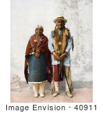 #40911 Stock Photo Of A Native American Couple Jose Jesus And His Wife Standing