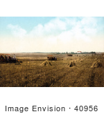#40956 Stock Photo Of Farmers Harvesting A Crop Field In South Dakota