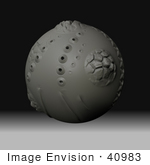 #40983 Clip Art Graphic Of A Volcanic Gray Alien Clay Planet On A Gradient Black To Gray Background