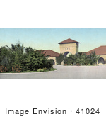 #41024 Stock Photo Of The Western Entrance To The Inner Courtyard At Leland Standford Junior University California