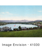 #41030 Stock Photo Of Waterfront Homes Around Mirror Lake In The Adirondack Mountains New York