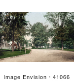 #41066 Stock Photo Of The Residential Street Western Boulevard In Detroit Michigan