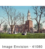 #41080 Stock Photo Of Graves And The Episcopal Bruton Parish Church In Williamsburg Virginia