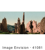 #41081 Stock Photo Of The Cathedral Spires Rock Formations In The Garden Of The Gods In Colorado Springs Colorado