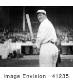 #41235 Stock Photo Of The Giants Baseball Player Jim Thorpe At Polo Grounds Holding A Baseball Bat