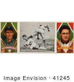 #41245 Stock Illustration Of A Vintage St Louis Browns Baseball Card Of George Stovall And James Austin With A Center Photo