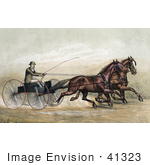 #41323 Stock Illustration Of A Man John Murphy Holding A Whip While Driving Two Trotting Horses At The Gentlemen’S Driving Park In Morissania New York On July 13th 1882