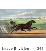 #41344 Stock Illustration Of J Bowen Trotting A Horse Named Joe Elliott At Mystic Park In Medford Massachusetts June 28th 1872