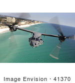 #41370 Stock Photo Of A Cv-22 Osprey Military Aircraft Flying Over The Emerald Coast Outside Hurlburt Field Florida