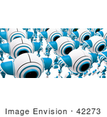 #42273 Clip Art Graphic Of Marching Blue Cams