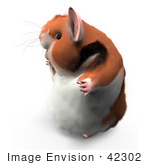 #42302 Clip Art Graphic Of A Profiled 3d Hamster