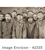 #42335 Stock Photo of a Group Of Exhausted And Dirty Coal Miner Boys Posing For A Portrait In 1911 by JVPD