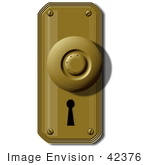 #42376 Clip Art Graphic Of An Old Fashioned Door Knob And Key Hole