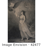 #42477 Royalty-Free (Rf) Stock Illustration Of The Goddess Hebe As Liberty Offering A Cup To A Bald Eagle