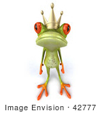#42777 Royalty-Free (RF) Clipart Illustration of a 3d Red Eyed Tree Frog Prince Looking Lonely by Julos