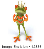 #42836 Royalty-Free (RF) Clipart Illustration of a 3d Red Eyed Tree Frog Prince Making A Heart With His Fingers - Pose 2 by Julos