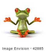 #42885 Royalty-Free (RF) Clipart Illustration of a 3d Red Eyed Tree Frog Meditating - Pose 1 by Julos