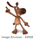 #42938 Royalty-Free (RF) Clipart Illustration of a 3d Brown Dog Mascot Doing His Happy Dance - Pose 1 by Julos